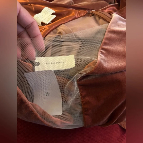 Anthropologie Jenny Yoo Ryland V-Neck Long-Sleeve Open-Back Stretch Velvet Gown - Picture 6 of 7